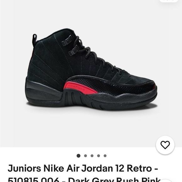 🧠🧠🧠Nike Jordan 12 Black Rush Pink - Picture 2 of 7